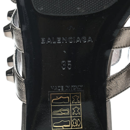 Balenciaga Metallic Lambskin Giant Silver Flat Sandals 35 Pewter 6 of 8