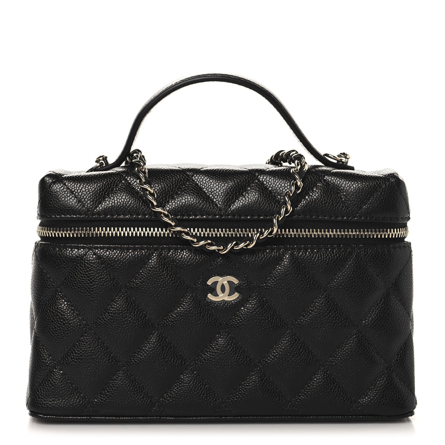 Chanel Caviar Quilted Top Handle Slim Vanity With Chain Black 1 of 11