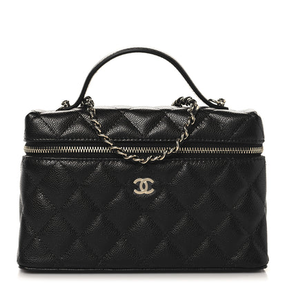 Chanel Caviar Quilted Top Handle Slim Vanity With Chain Black 1 of 11