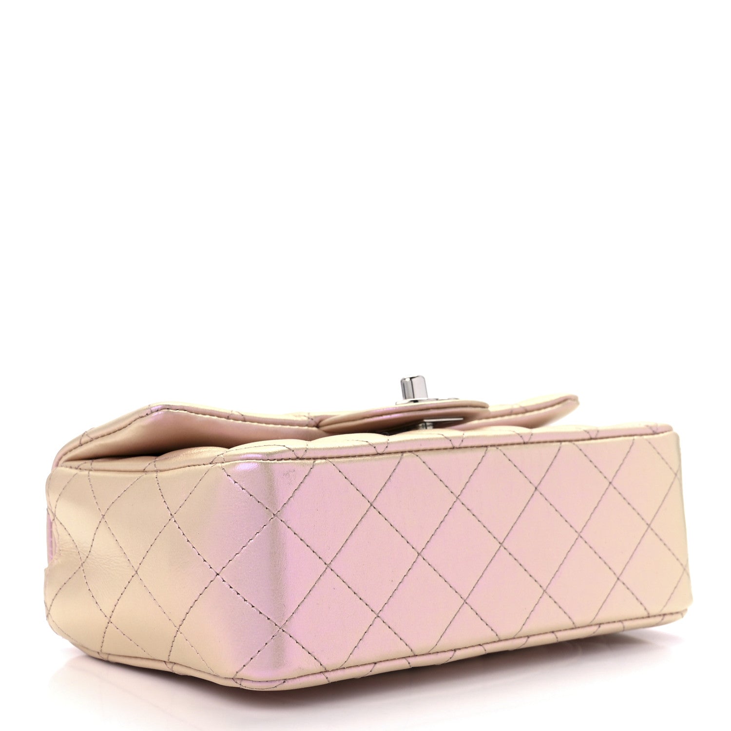Chanel Iridescent Calfskin Quilted Mini Rectangular Flap Pink 4 of 12