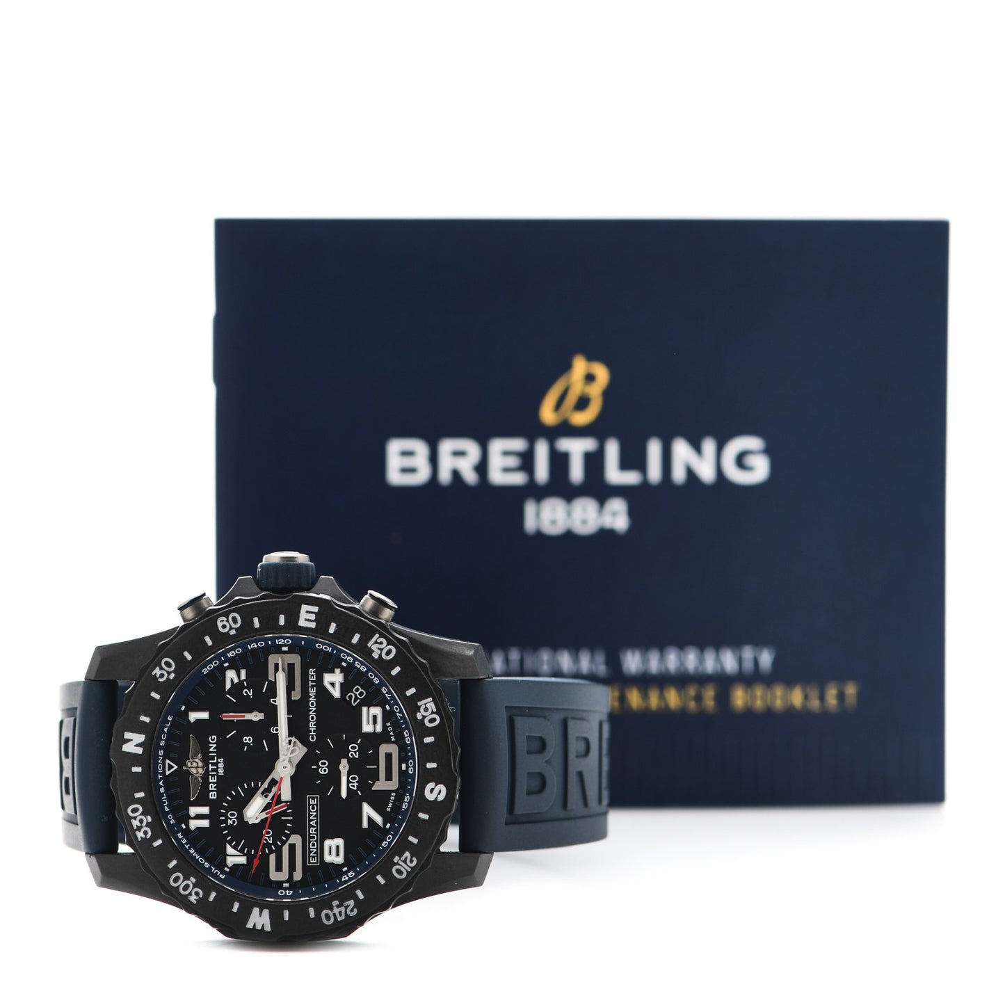 Breitlight Rubber 44mm Endurance Pro Chronograph Quartz Watch Black X82310