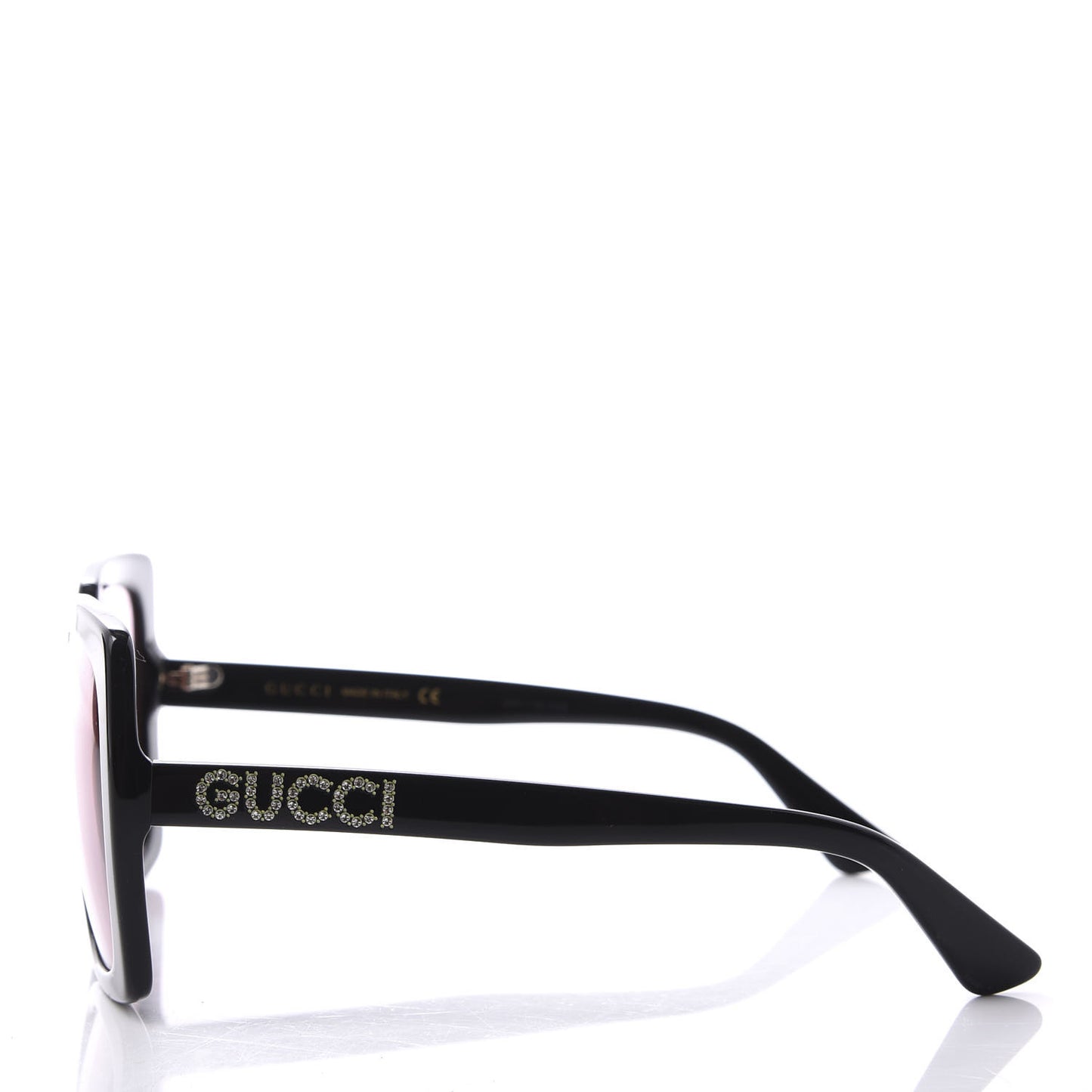 Crystal Square Frame GG Sunglasses GG0418S Black Pink