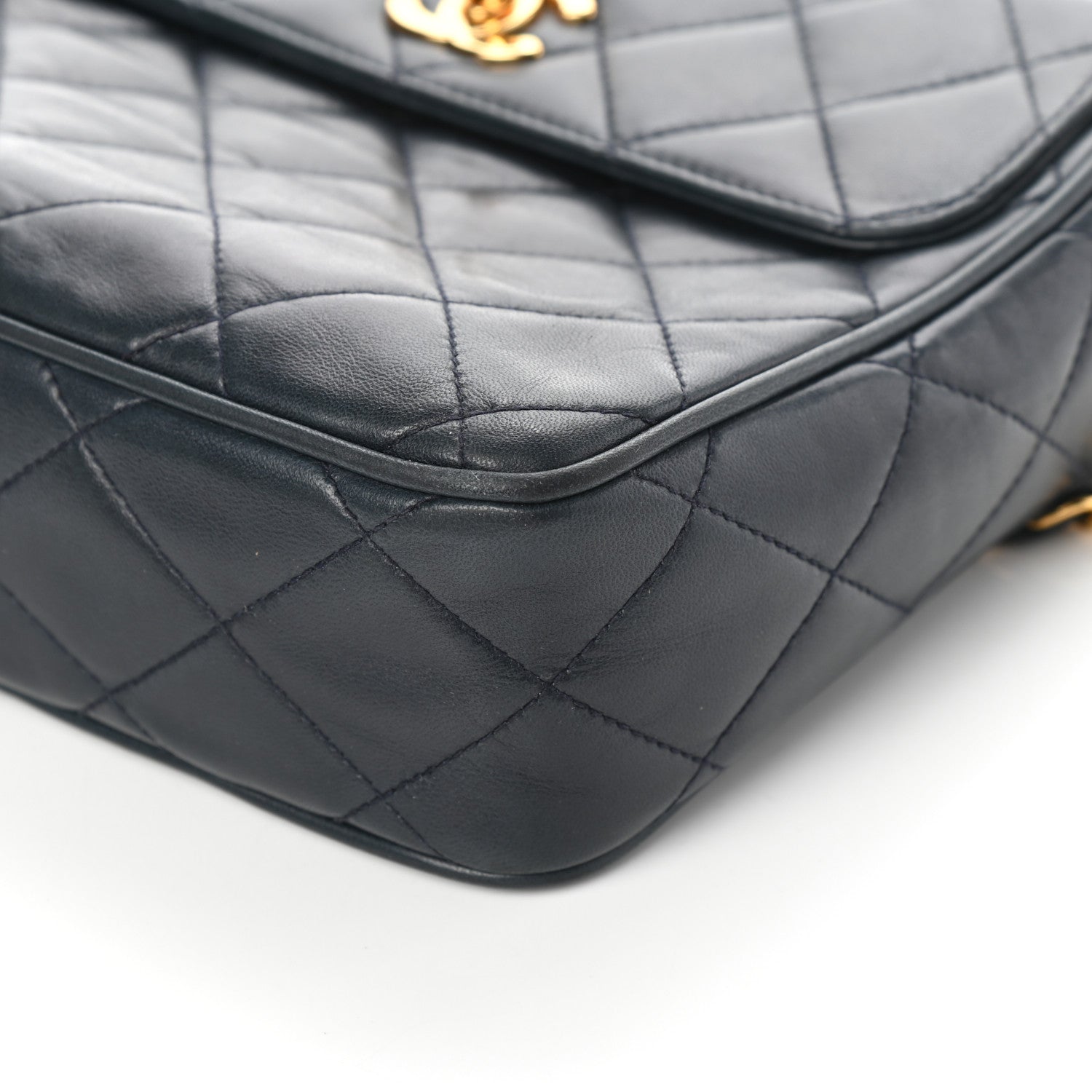 Chanel Lambskin Quilted Flap Camera Case Navy 11 of 11
