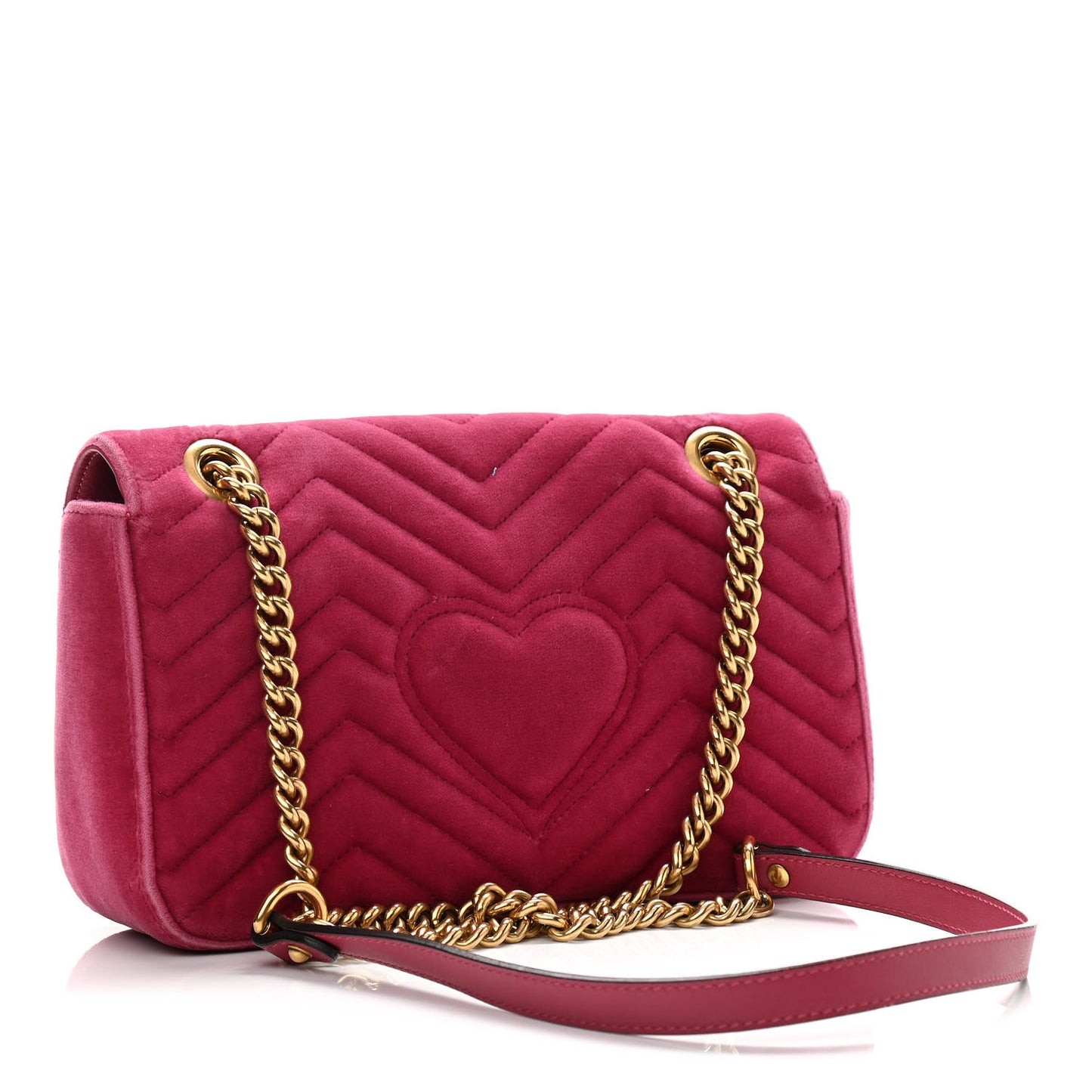 Velvet Matelasse Small GG Marmont Shoulder Bag Light Raspberry Rose