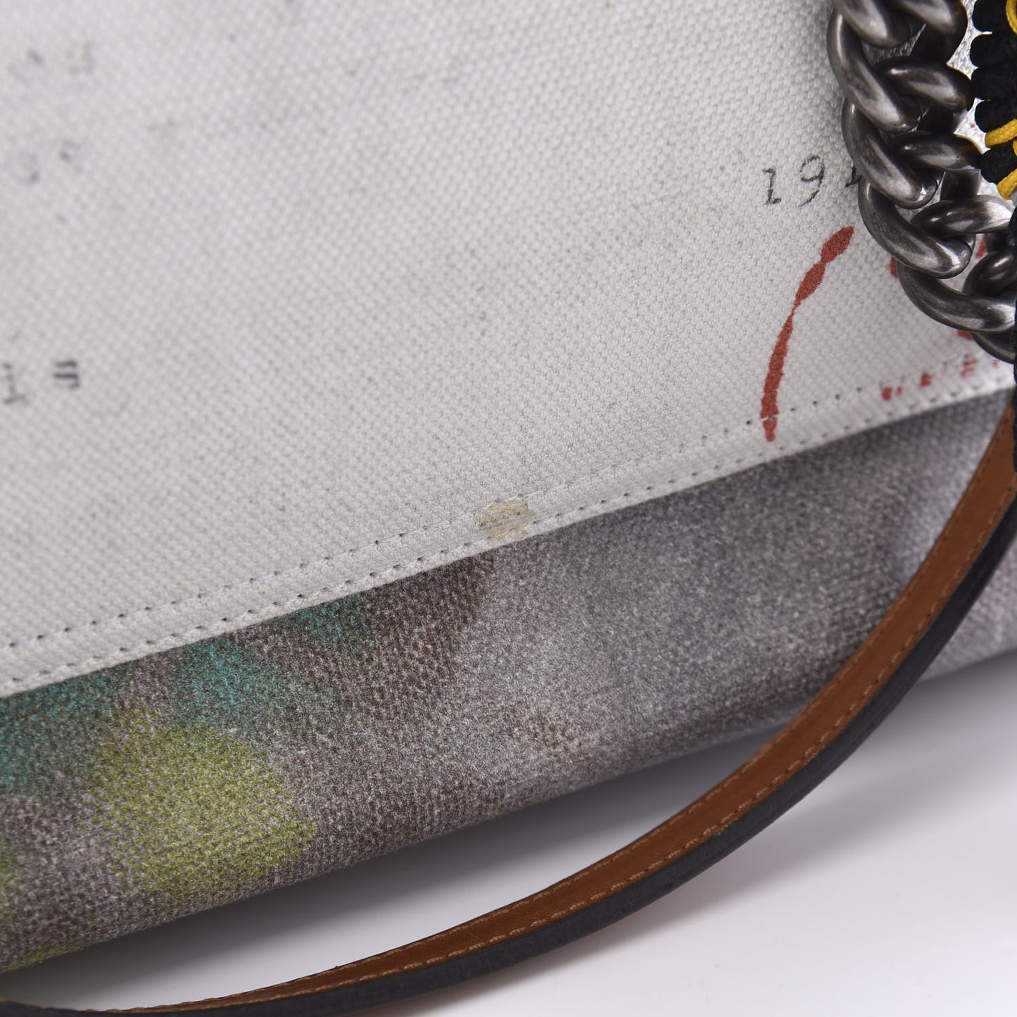 Canvas Large Graffiti Tote Grey