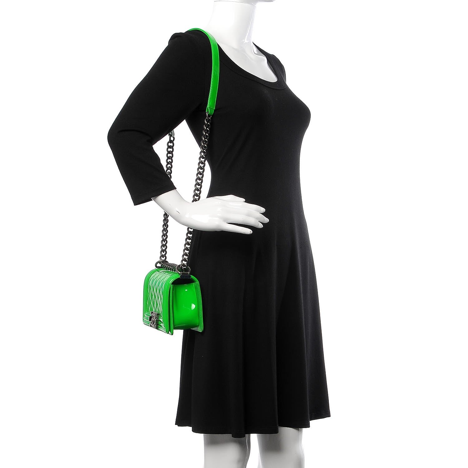 Chanel Patent Quilted Small Boy Flap Green 2 of 8