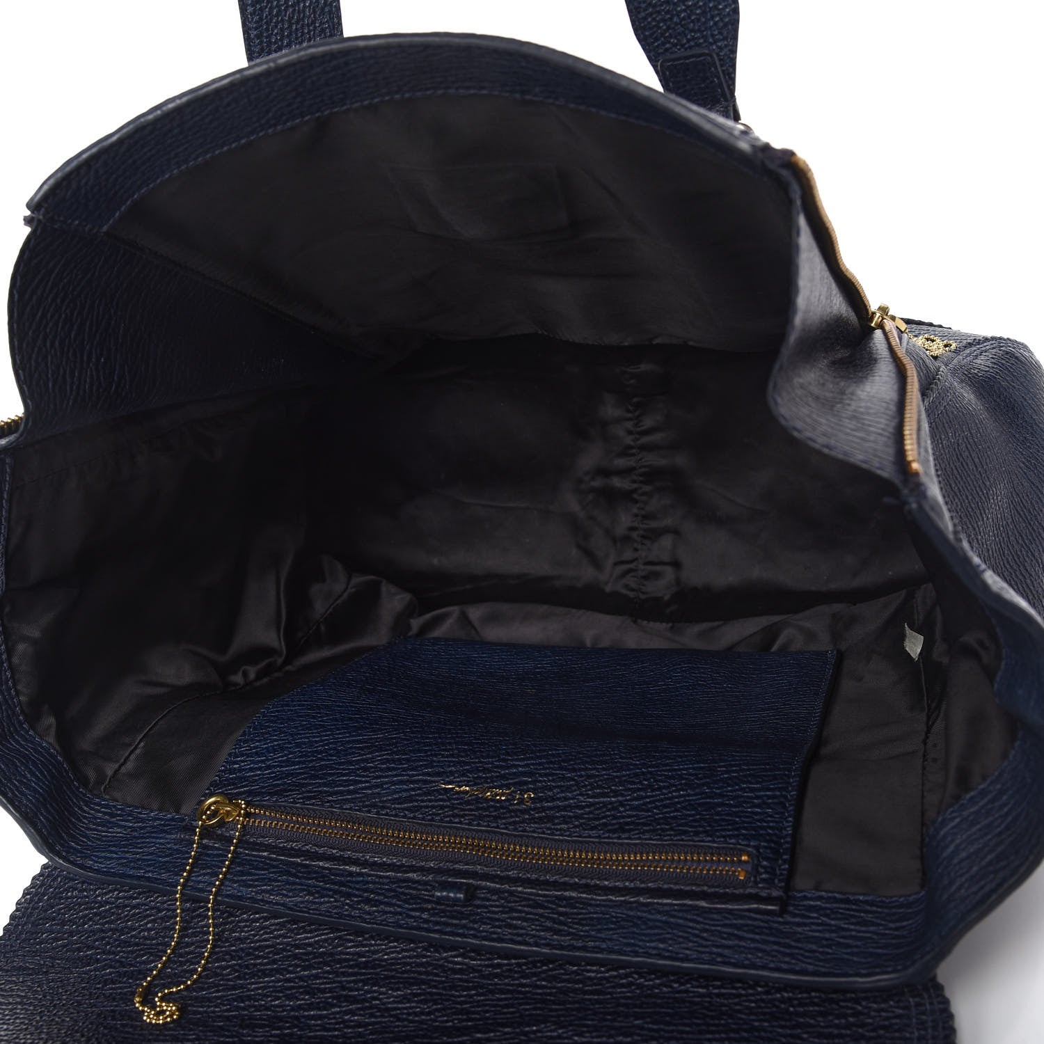 3.1 Phillip Lim Textured Calfskin Large Pashli Satchel Ink 5 of 10