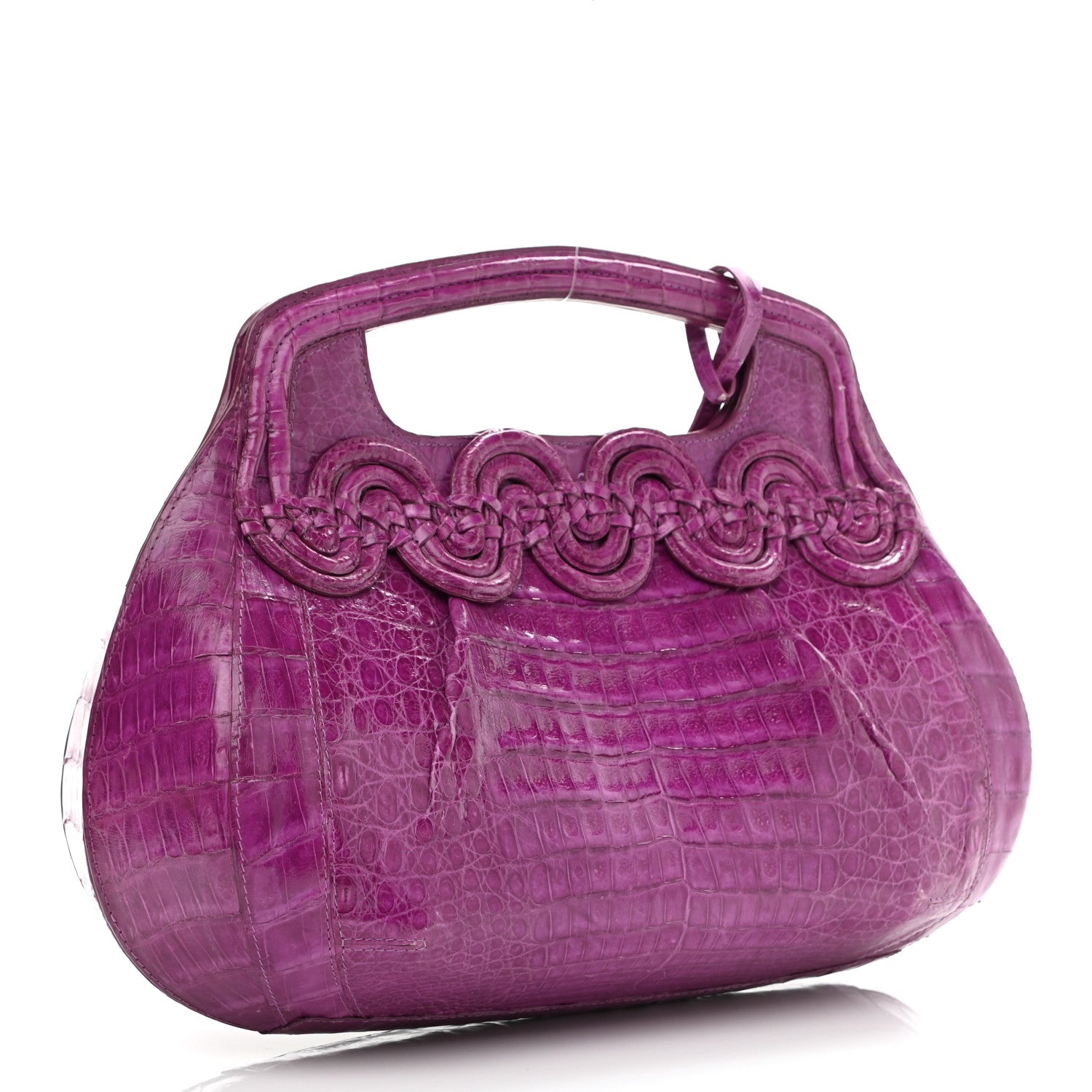 Nancy Gonzalez Crocodile Satchel Fuchsia 2 of 16
