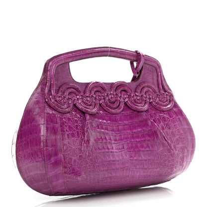 Nancy Gonzalez Crocodile Satchel Fuchsia 2 of 16