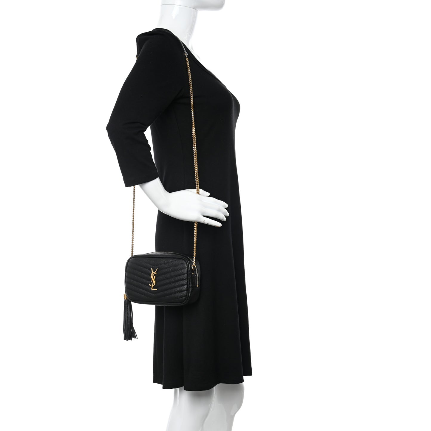 Grain De Poudre Matelasse Monogram Mini Lou Camera Bag Black