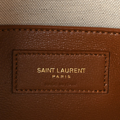Saint Laurent Raffia Calfskin Manhattan Shoulder Bag Natural Brick 6 of 8