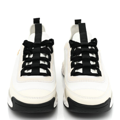 Chanel Velvet Calfskin Mixed Fibers CC Sneakers 38.5 Ivory Black 2 of 11