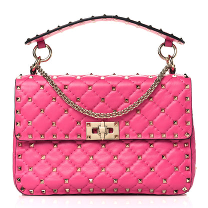 Valentino Garavani Nappa Medium Rockstud Spike Shoulder Bag Pink Orchid 1 of 9