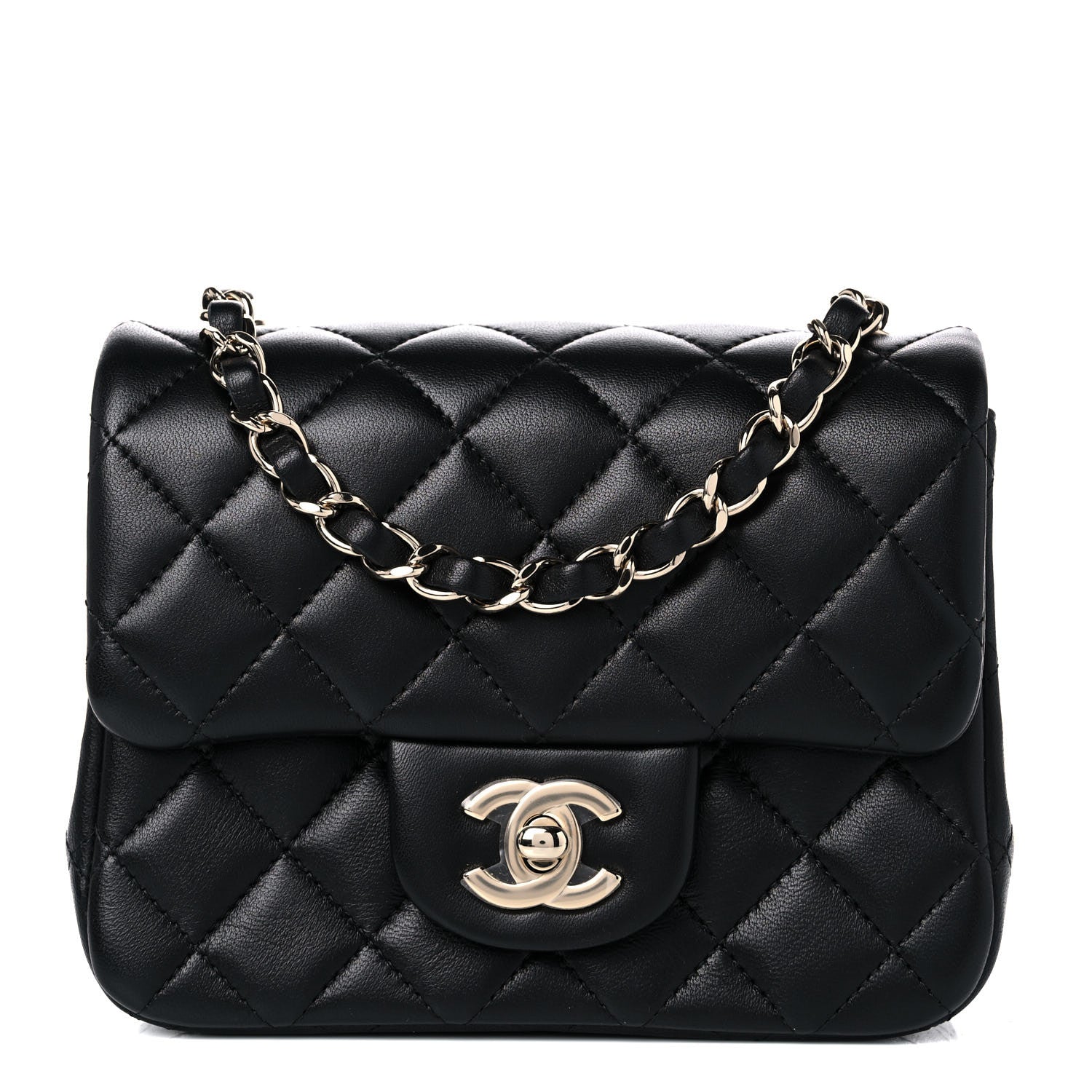 Chanel Lambskin Quilted Mini Square Flap Black 1 of 11