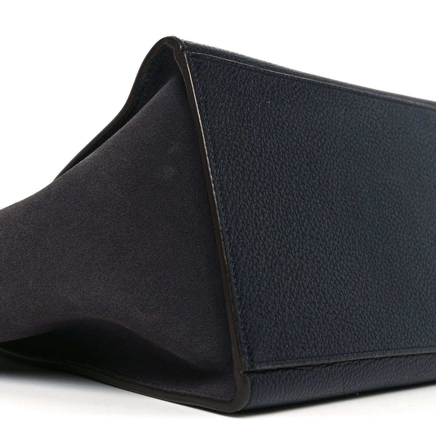 Drummed Calfskin Suede Small Trapeze Midnight