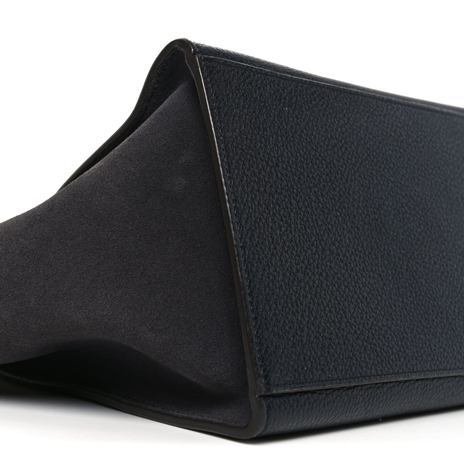 Celine Drummed Calfskin Suede Small Trapeze Midnight 7 of 8