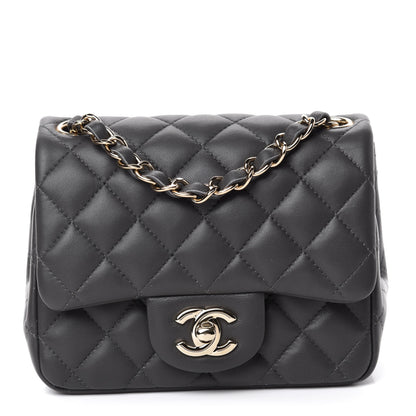 Chanel Lambskin Quilted Mini Square Flap Dark Grey 1 of 10
