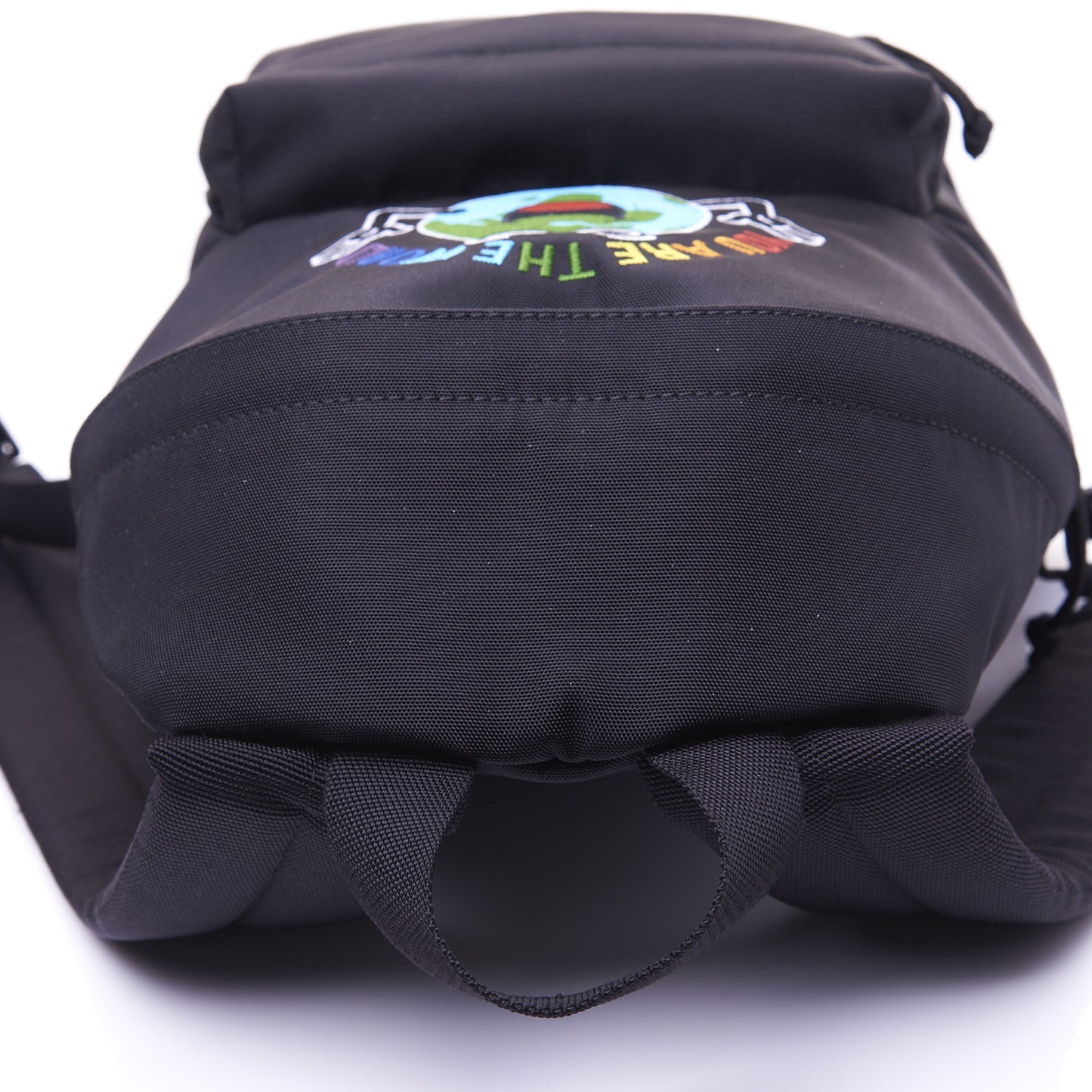 Nylon Embroidered You Are The World Explorer Backpack S Black