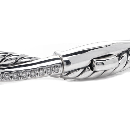David Yurman Sterling Silver Diamond Infinity Bracelet 5 of 8