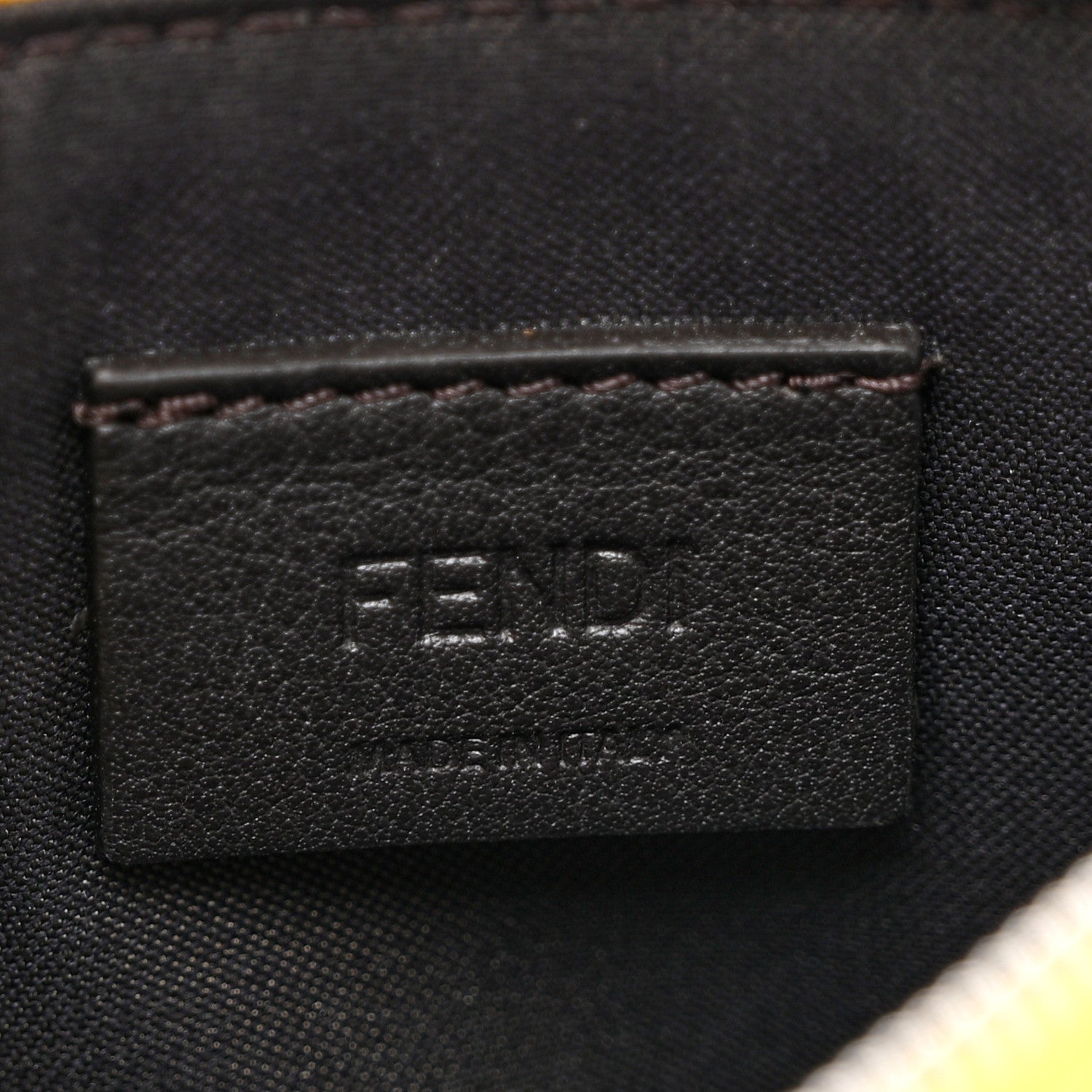 Fendi Vitello Cruise F is Fendi Bi-Color FF 1974 Embossed Key Case Pouch Maya Black Sunflower 6 of 8