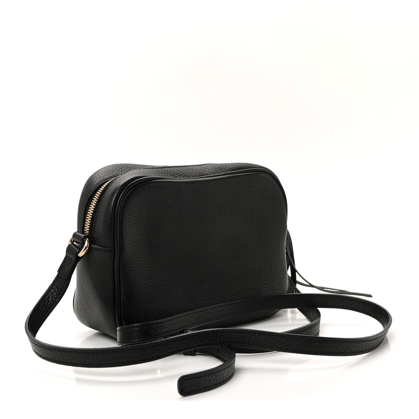 Pebbled Calfskin Small Soho Disco Bag Black