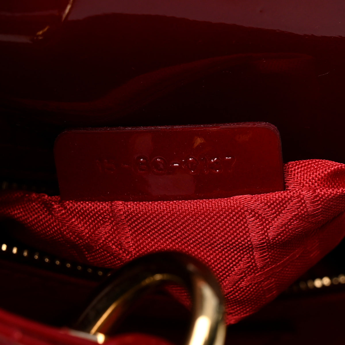 Patent Cannage Mini Lady Dior Red