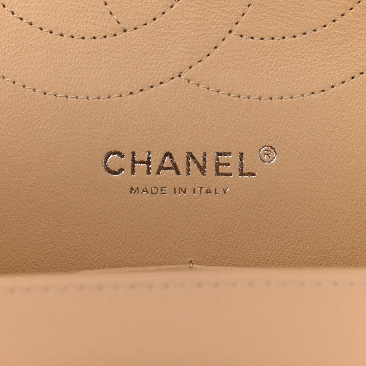 Caviar Quilted Jumbo Double Flap Beige