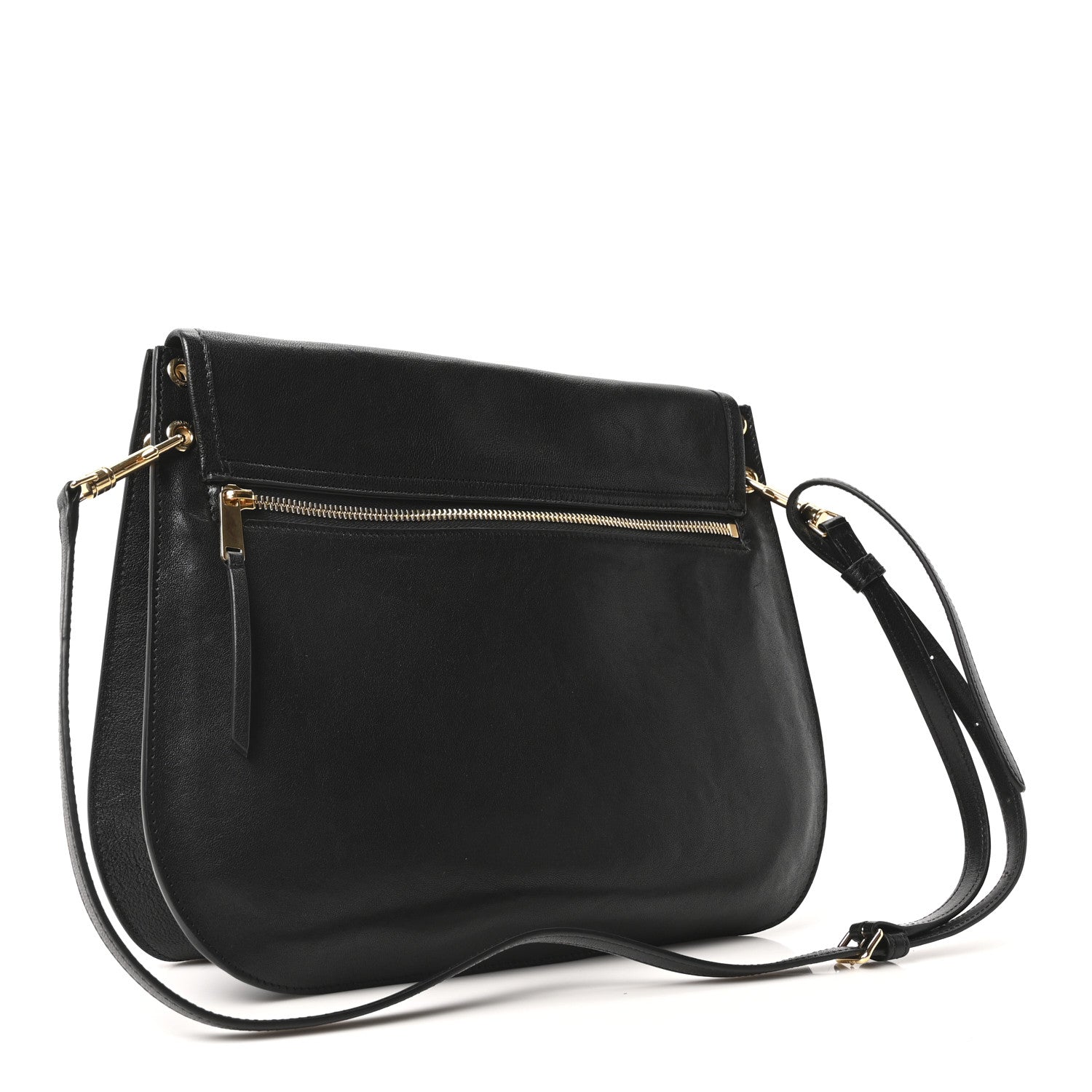 Celine Shiny Lambskin Soft Triomphe Besace Bag Black 3 of 9