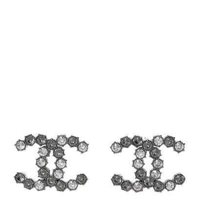 Chanel Crystal CC Earrings Silver 1 of 6