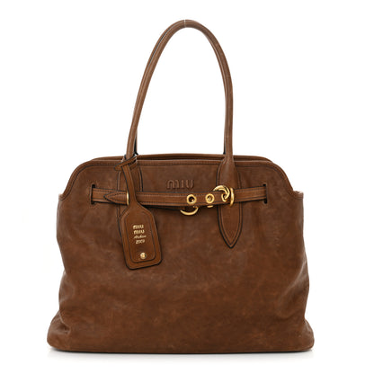 Miu Miu Nappa Aviator Medium Aventure Bag Rovere 1 of 10