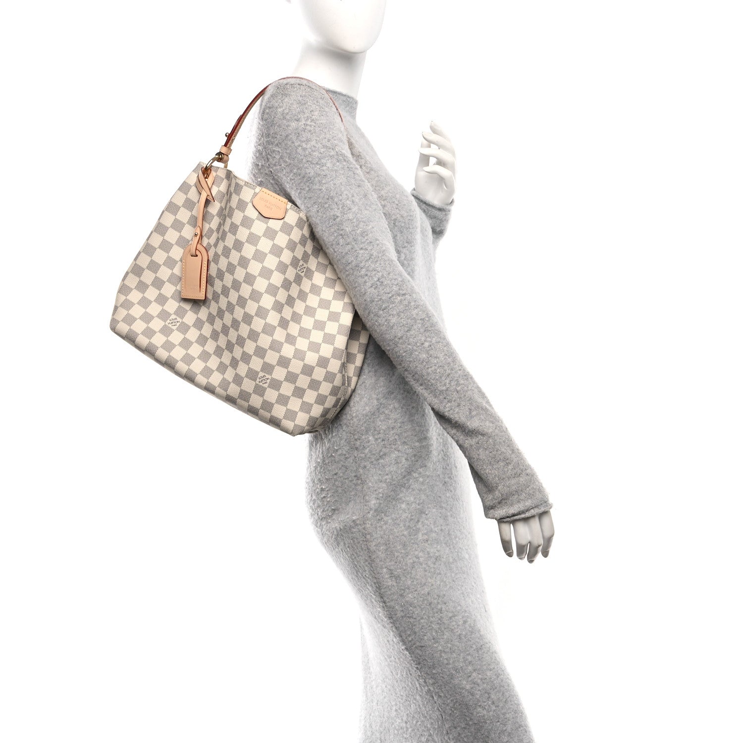 Louis Vuitton Damier Azur Graceful PM Rose Ballerine 2 of 9