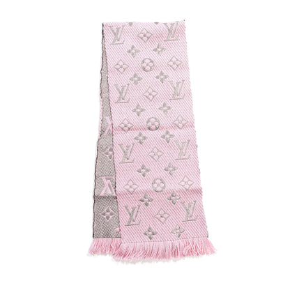 Louis Vuitton Wool Silk Logomania Rainbow Scarf Crystal Pink 3 of 6