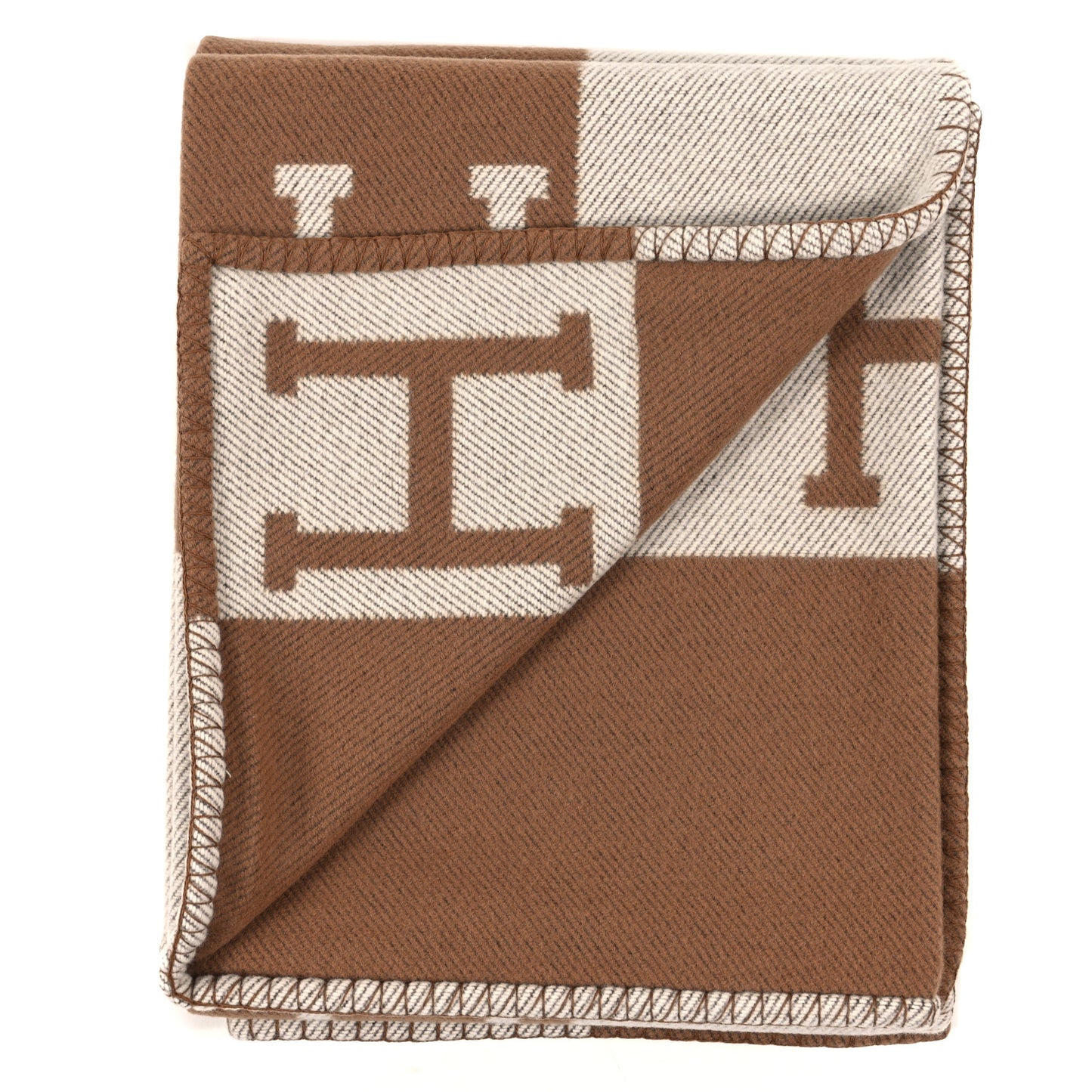 Wool Cashmere Avalon Blanket Ecru Camel