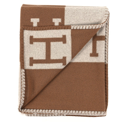 Hermes Wool Cashmere Avalon Blanket Ecru Camel 2 of 3