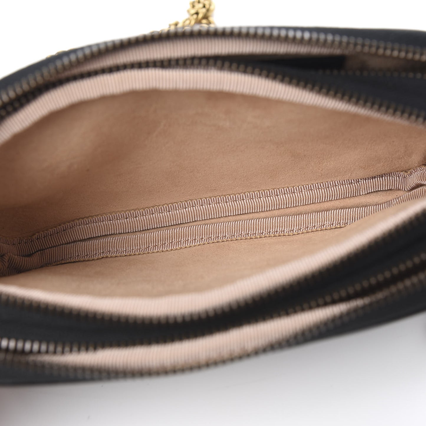Calfskin Matelasse Mini GG Marmont Chain Crossbody Bag Black