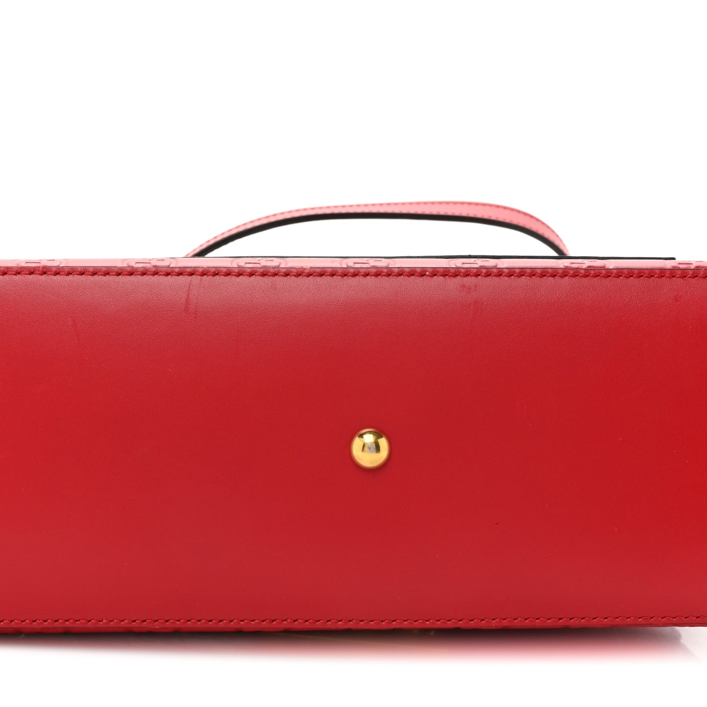 Guccissima Signature Small Padlock Top Handle Bag Hibiscus Red