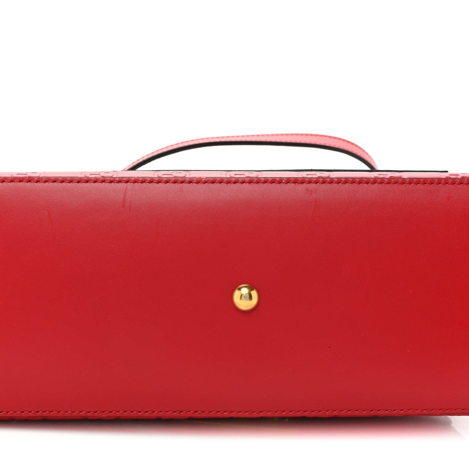 Gucci Guccissima Signature Small Padlock Top Handle Bag Hibiscus Red 18 of 19