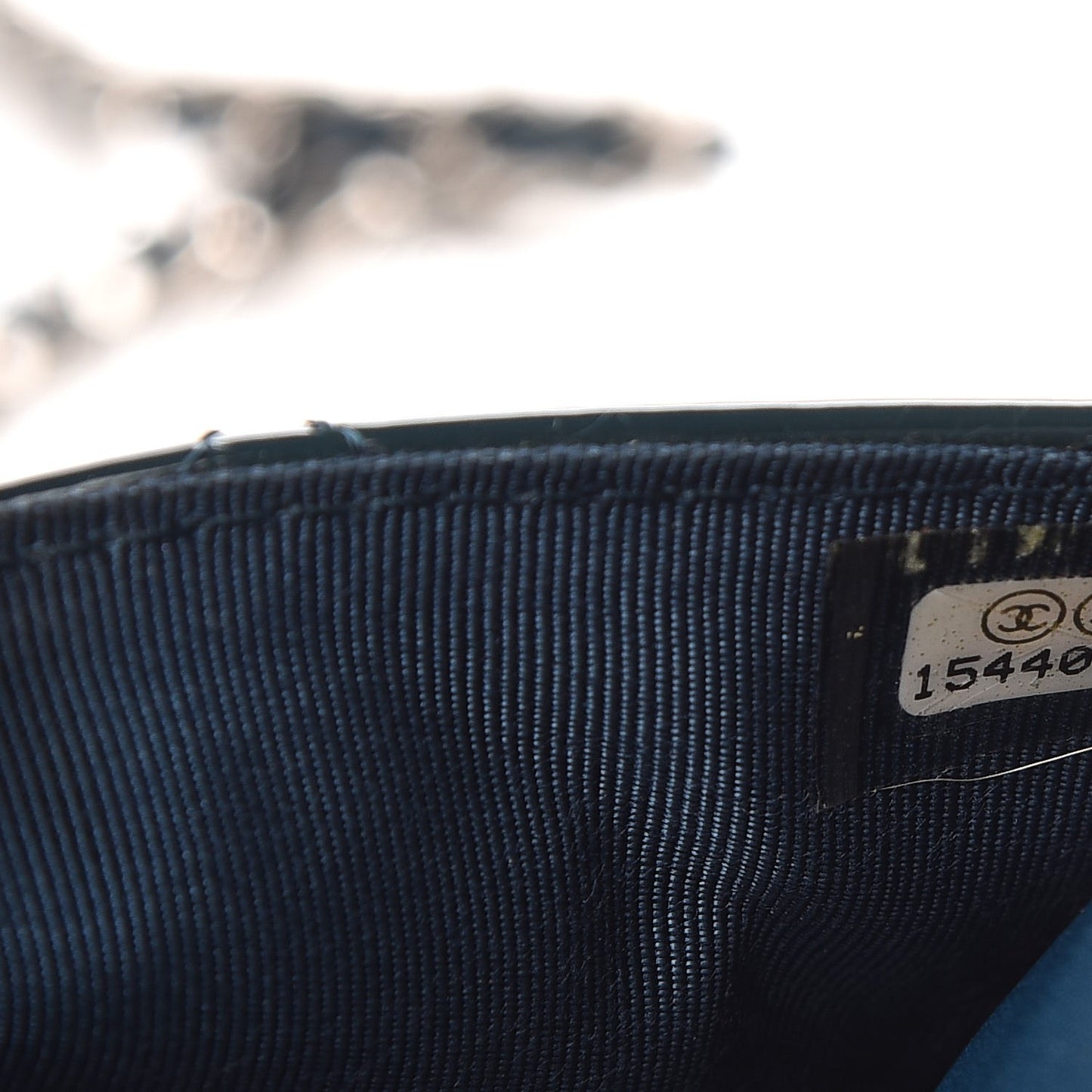 Patent Quilted Wallet On Chain WOC Blue