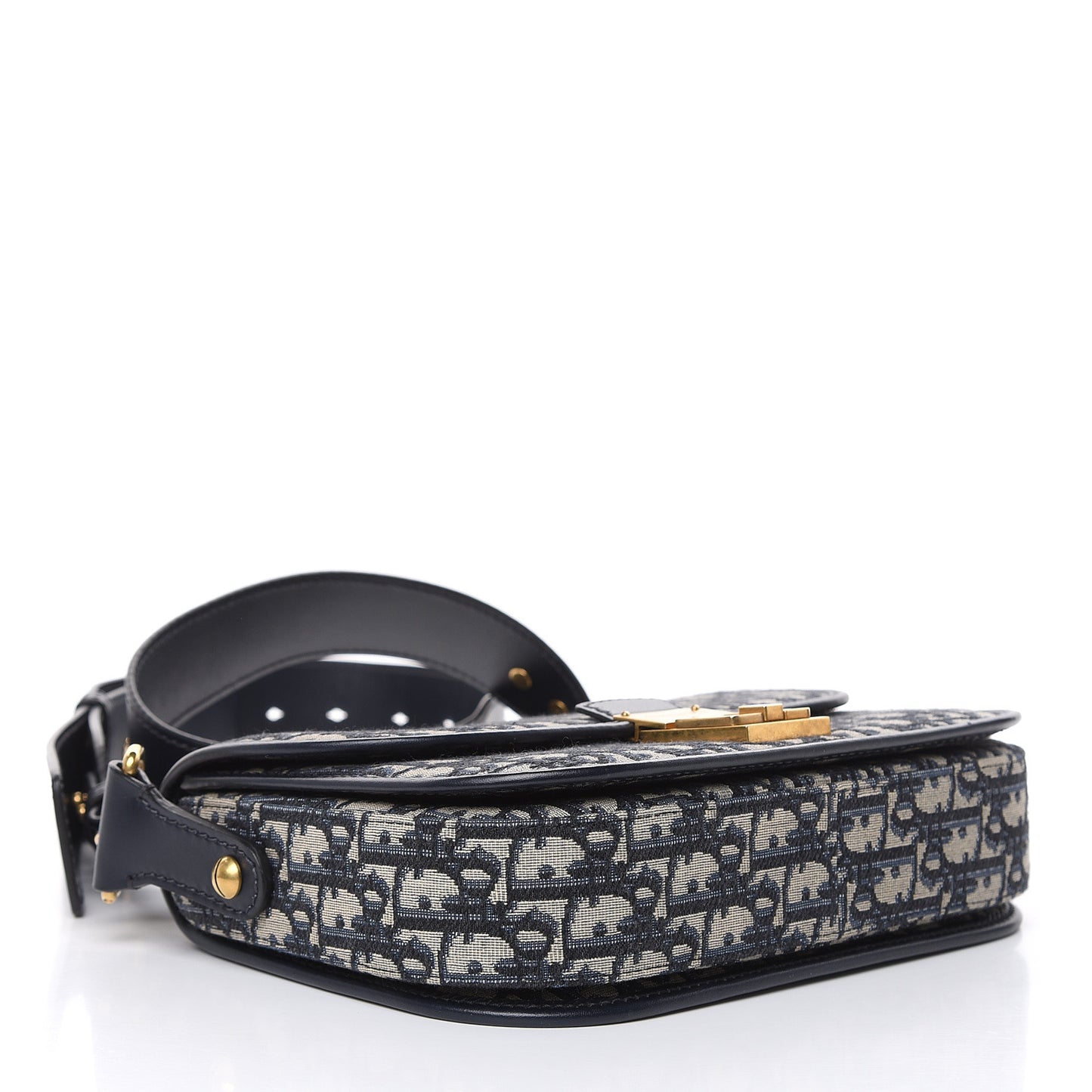 Oblique Flap Bag Navy Blue