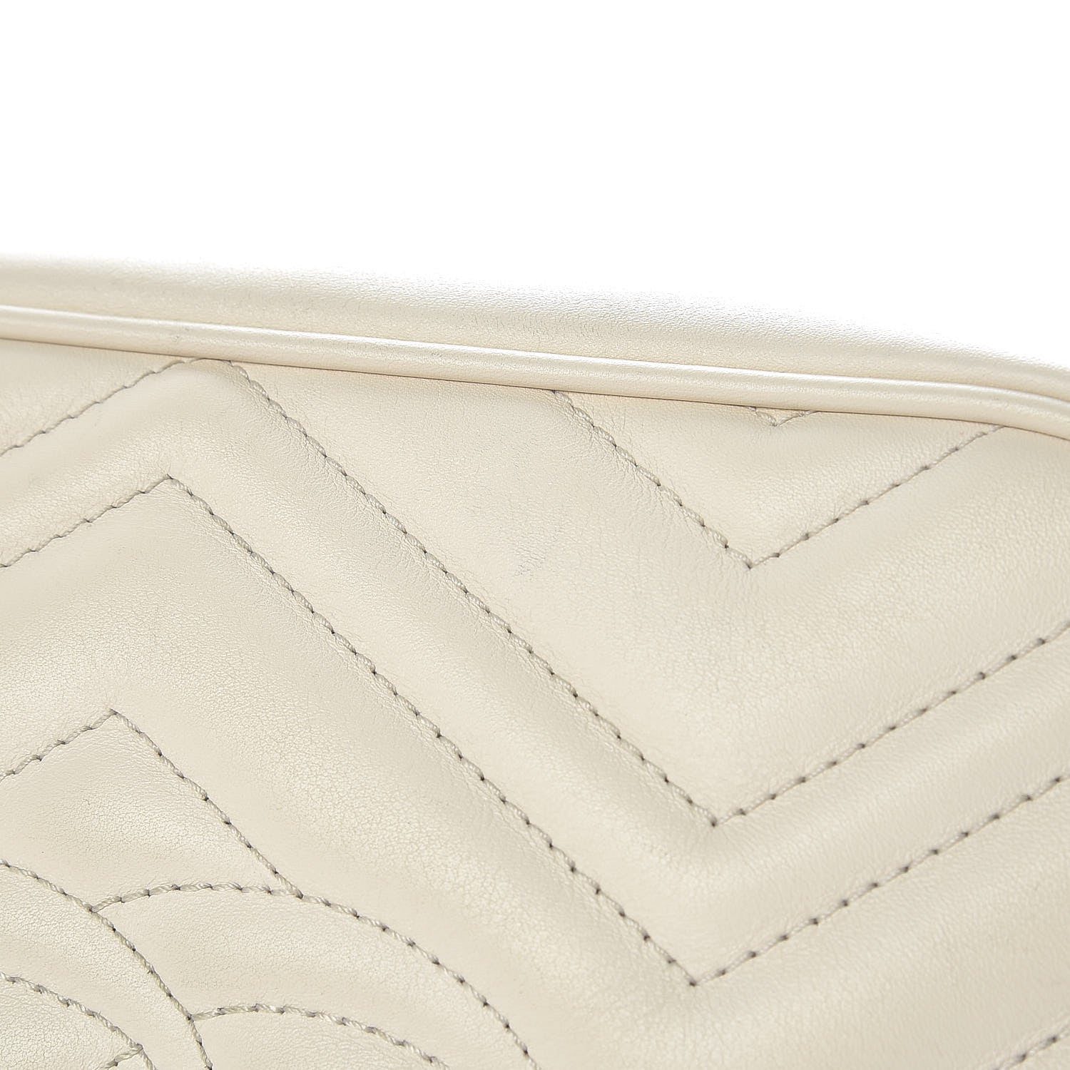 Gucci Calfskin Matelasse Medium GG Marmont Chain Shoulder Bag Mystic White 14 of 16