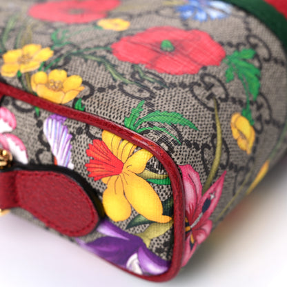 Gucci GG Supreme Monogram Flora Web Mini Ophidia Shoulder Bag Red 11 of 19