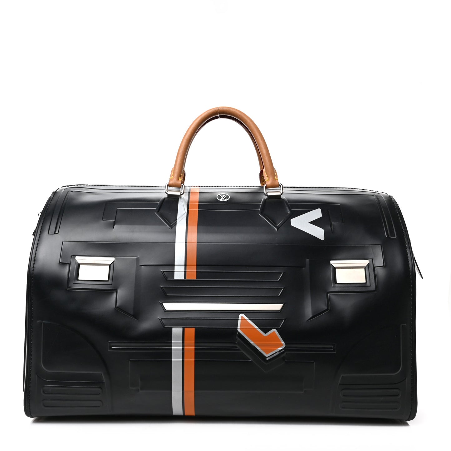 Calfskin Spaceship Embossed Speedy 40 Black