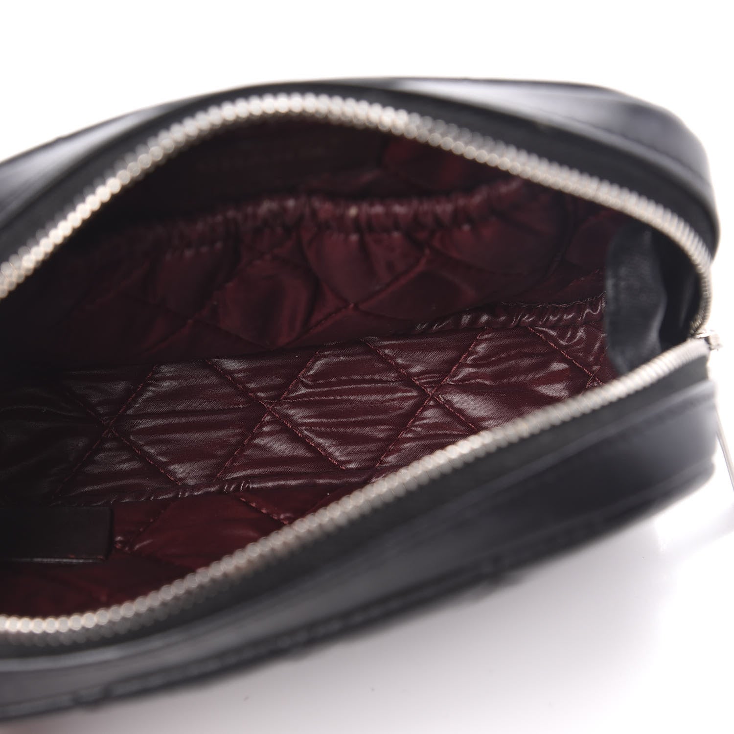Chanel Lambskin Quilted Small Curvy Pouch Cosmetic Case Black 5 of 9