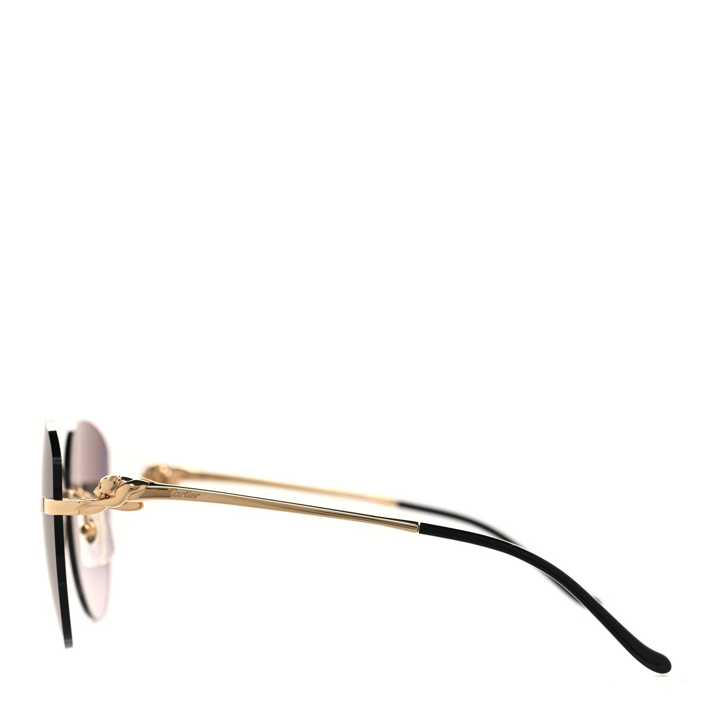 Panthere De Cartier Aviator Sunglasses Gold