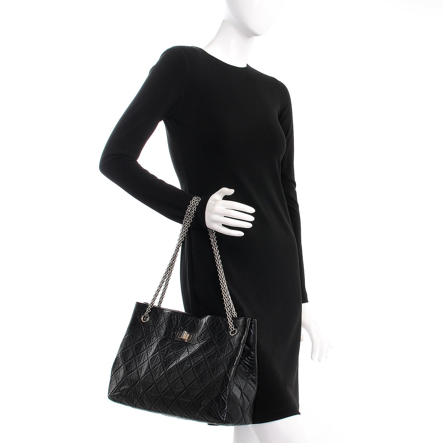 Aged Calfskin Reissue 2.55 Tote Black