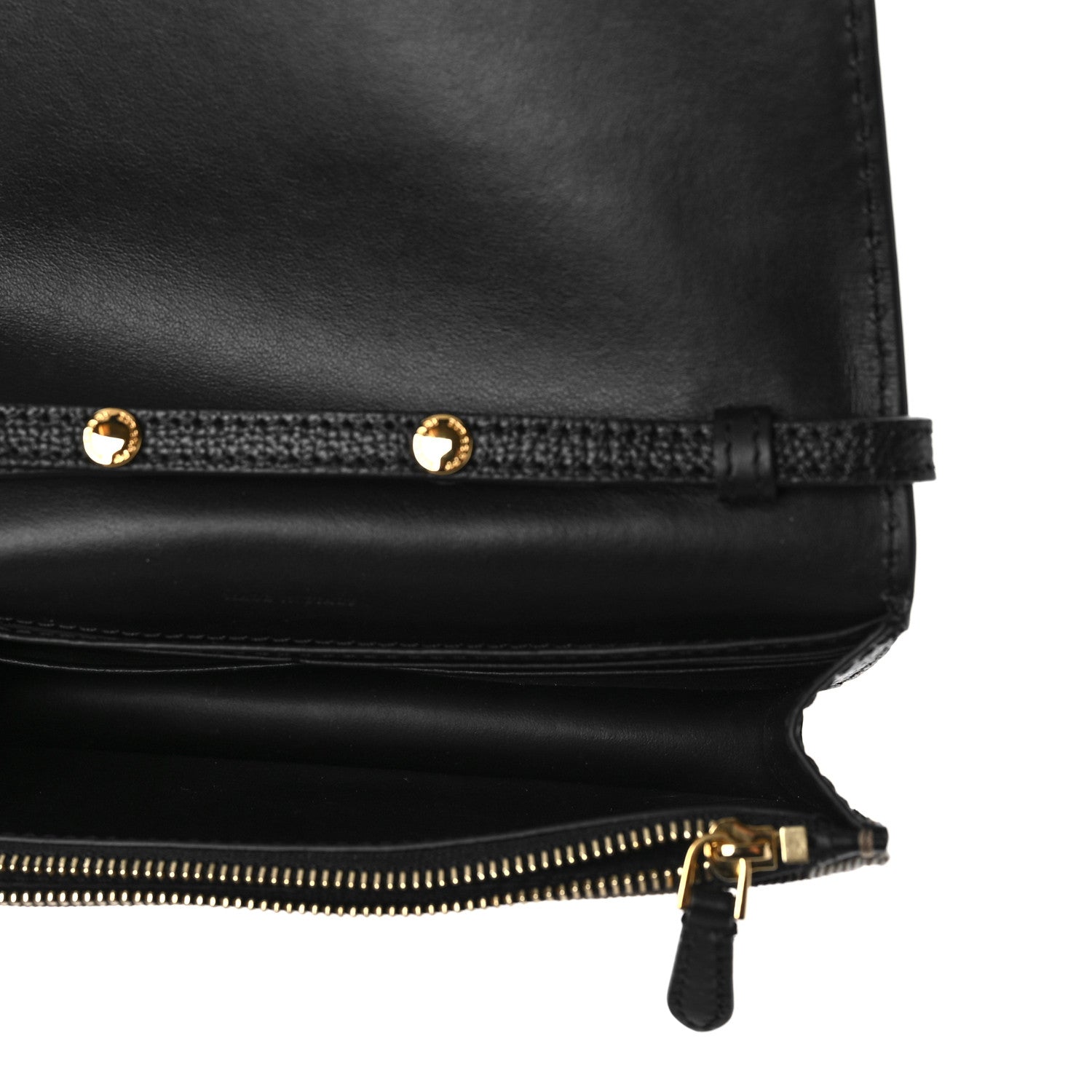 Burberry Grained Calfskin House Check Tartan Mix Hampshire Wallet On Chain Black 5 of 8