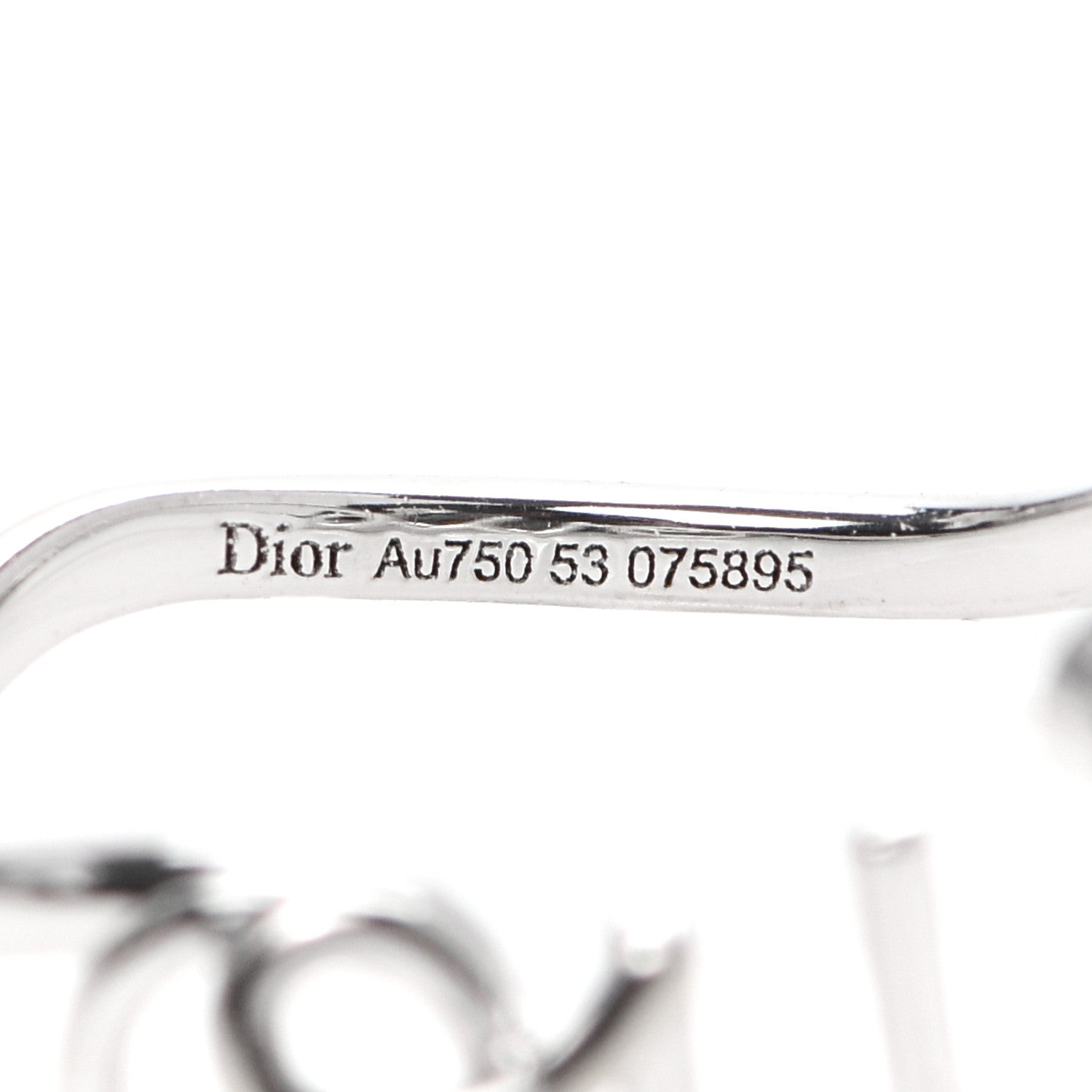 Christian Dior 18K White Gold Diamond Oui Ring 53 6.5 4 of 5