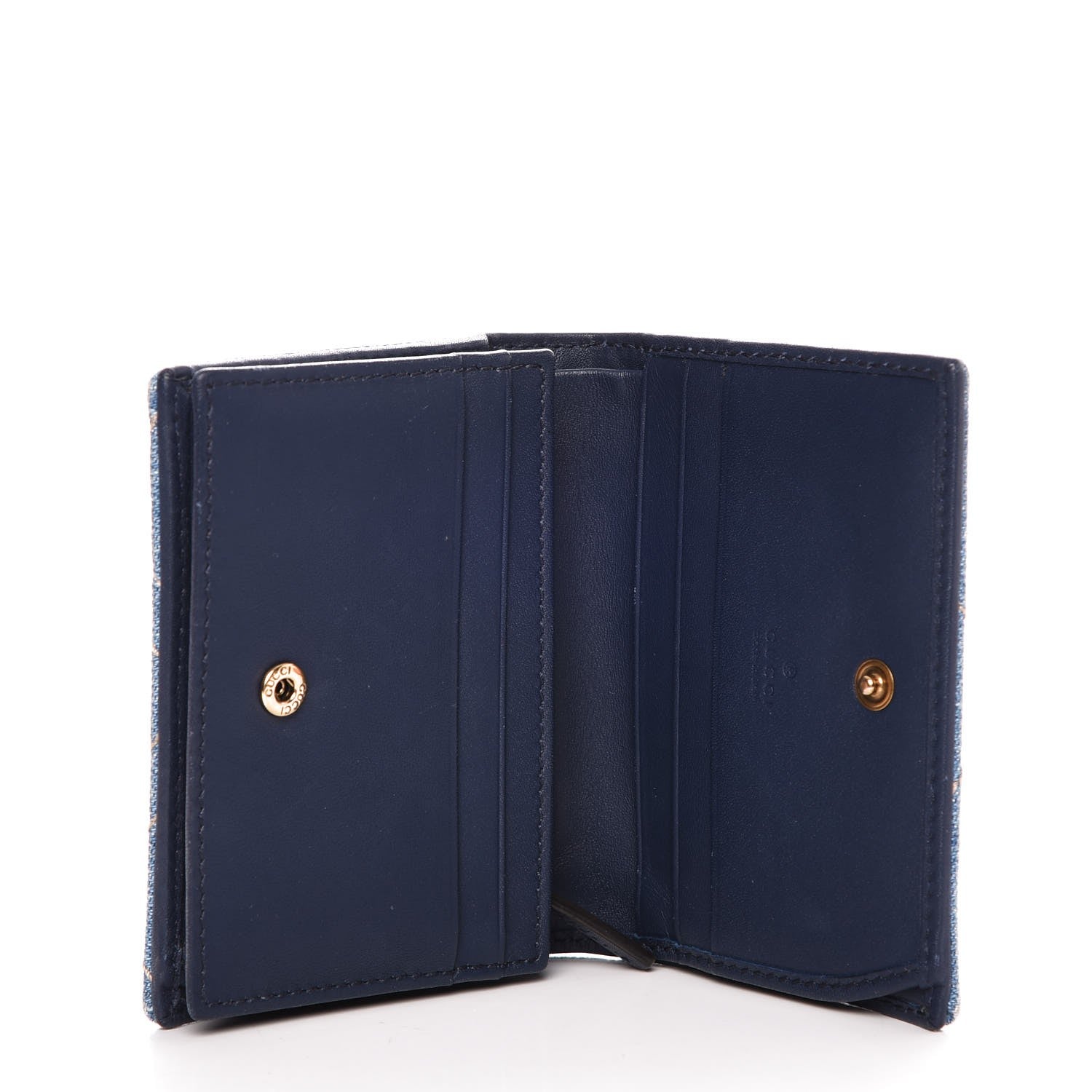 Gucci Denim Matelasse Pearly GG Marmont Card Case Wallet Blue 5 of 11