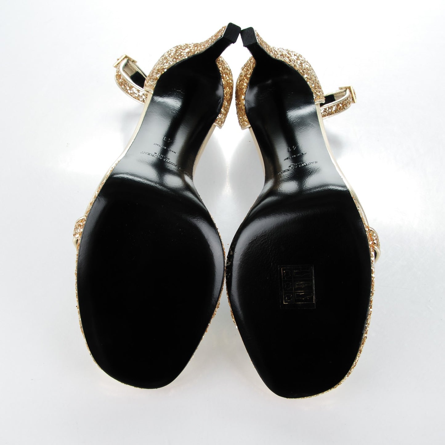Glitter Jane 110 Ankle Strap Sandals 41 Platino