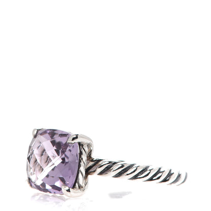 David Yurman Sterling Silver Amethyst 10mm Cable Classics Ring 52 6 2 of 5